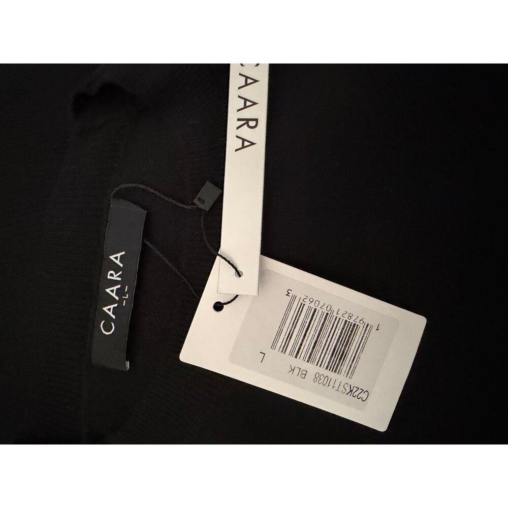 New NWT CAARA blackcrewneck knit sweater size L - Picture 4 of 4